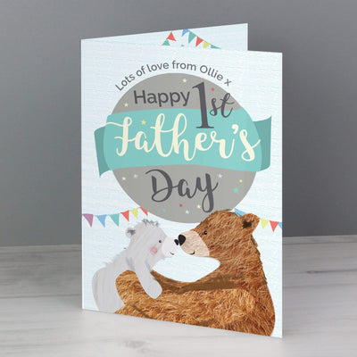 Personalised Memento Greetings Cards Personalised 1st Father's Day Daddy Bear Card