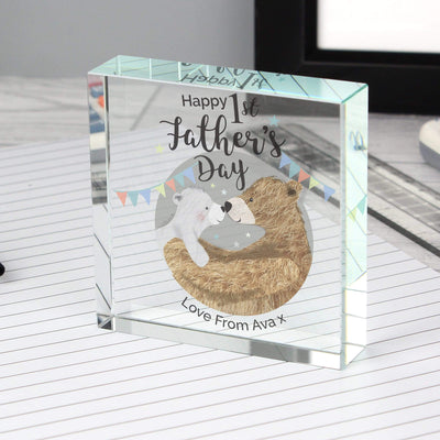 Personalised Memento Ornaments Personalised 1st Father's Day Daddy Bear Large Crystal Token