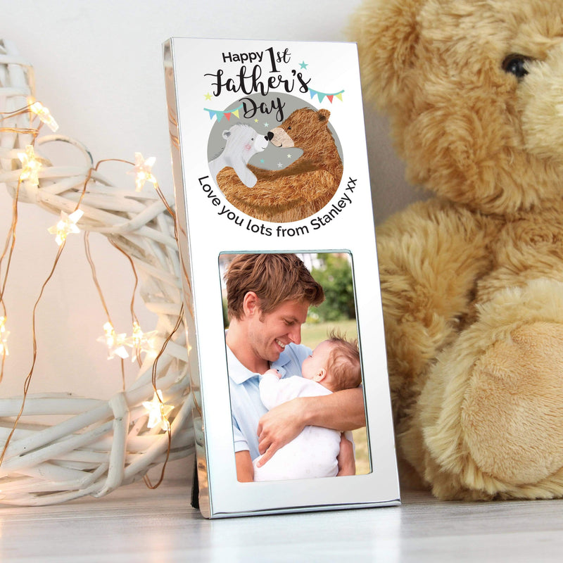 Personalised Memento Photo Frames, Albums and Guestbooks Personalised 1st Fathers Day Daddy Bear 2x3 Photo Frame