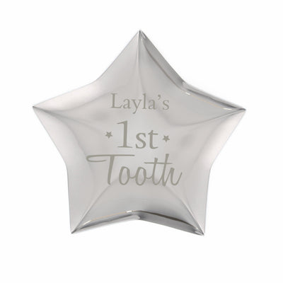 Personalised Memento Trinket, Jewellery & Keepsake Boxes Personalised 1st Tooth Star Trinket Box