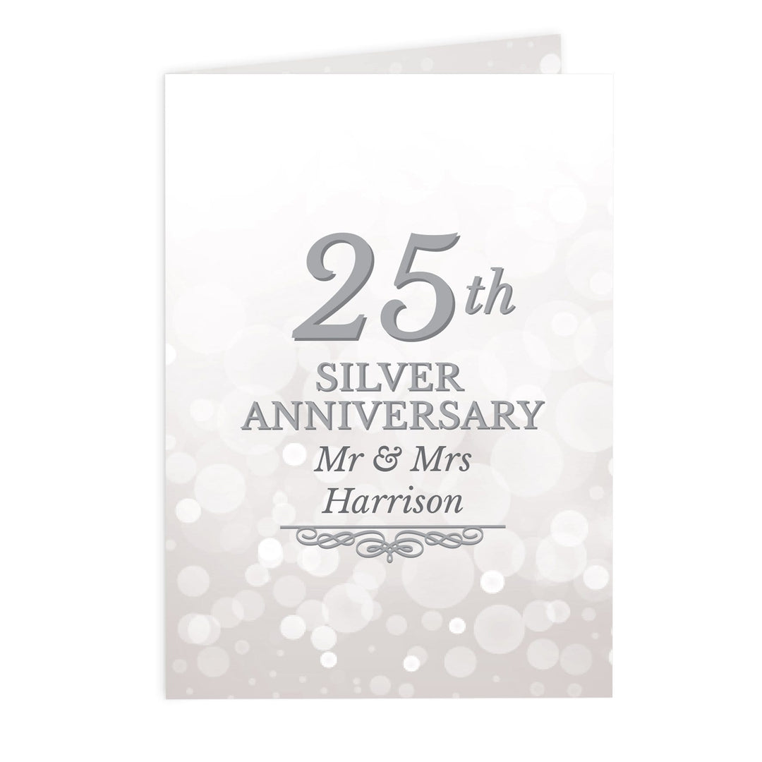 Personalised Memento Greetings Cards Personalised 25th Silver Anniversary Card