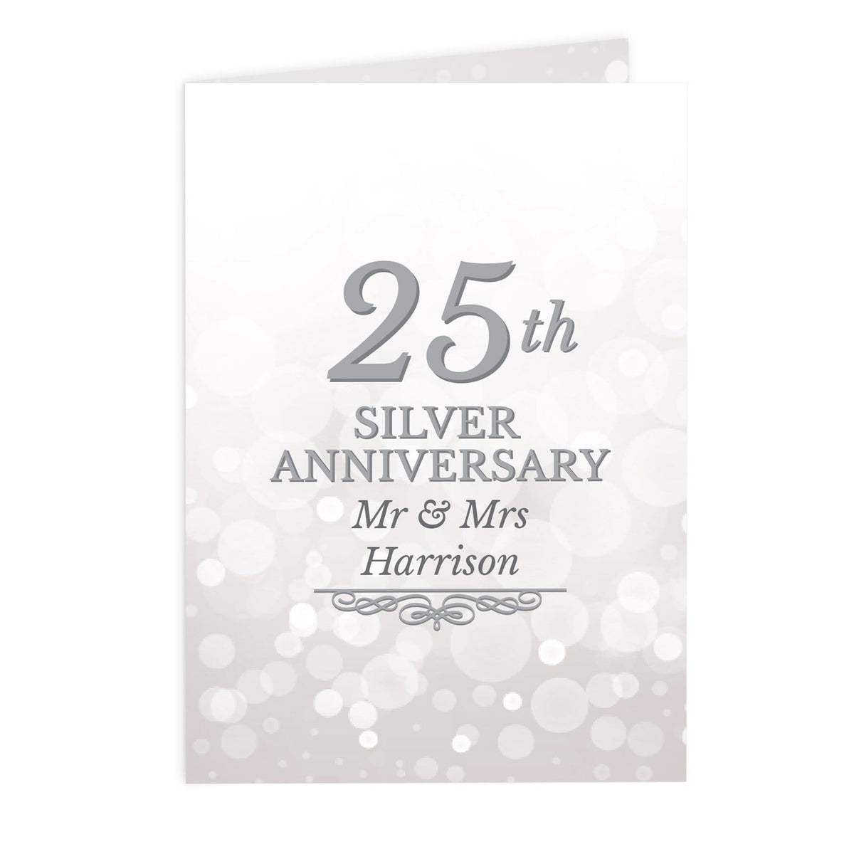 Personalised Memento Greetings Cards Personalised 25th Silver Anniversary Card