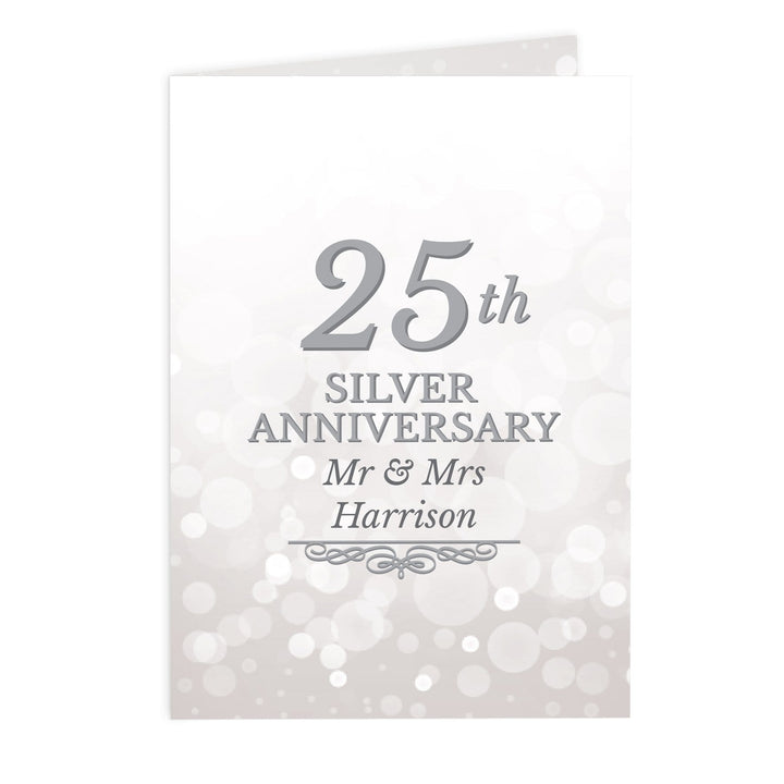 Personalised Memento Greetings Cards Personalised 25th Silver Anniversary Card