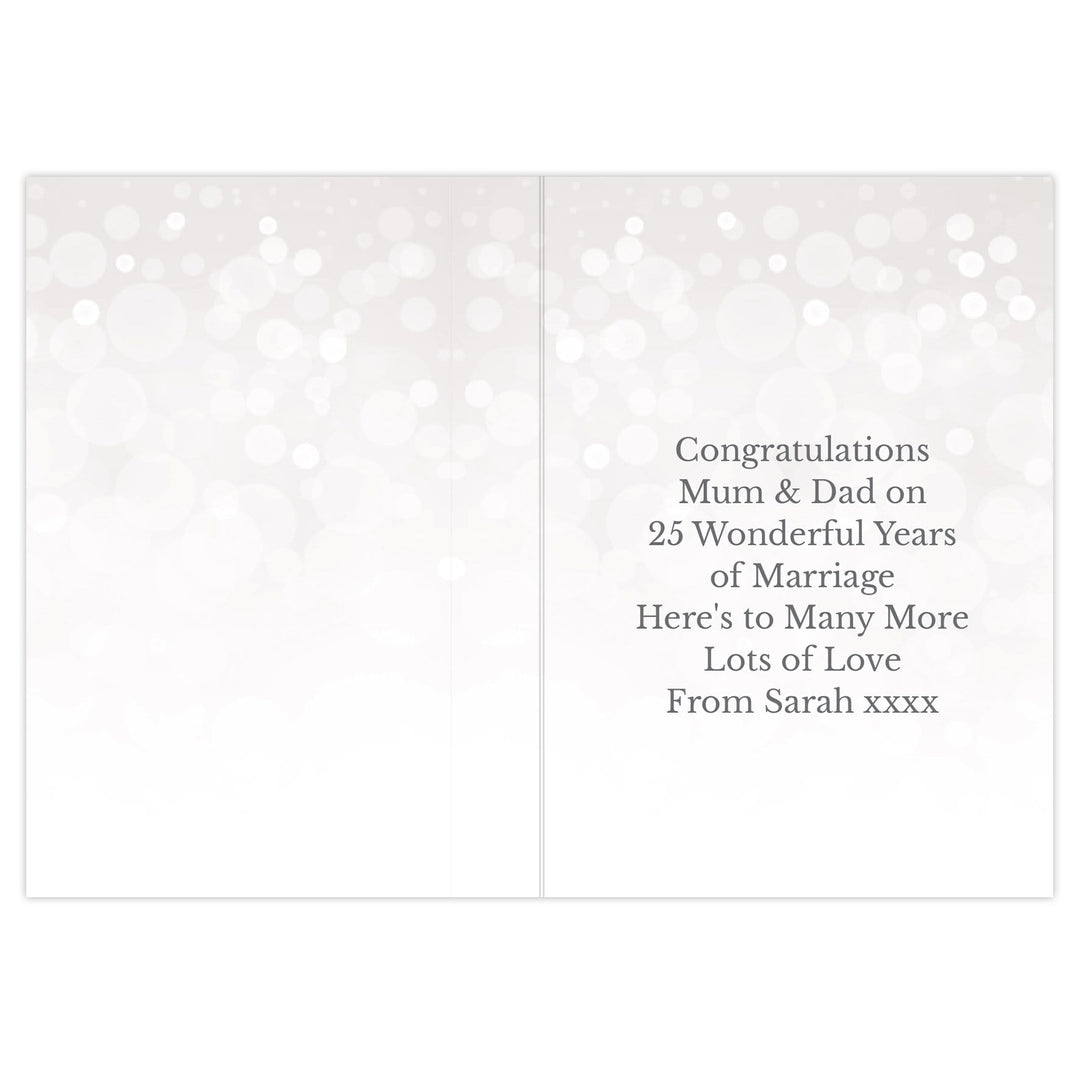 Personalised Memento Greetings Cards Personalised 25th Silver Anniversary Card
