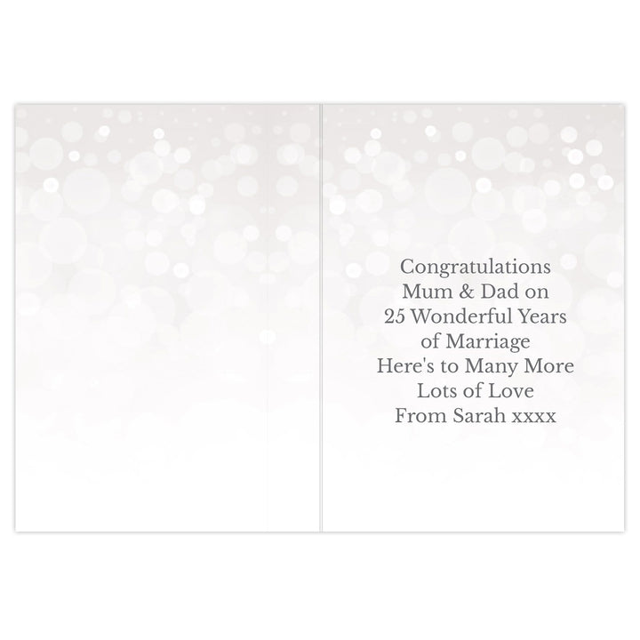 Personalised Memento Greetings Cards Personalised 25th Silver Anniversary Card