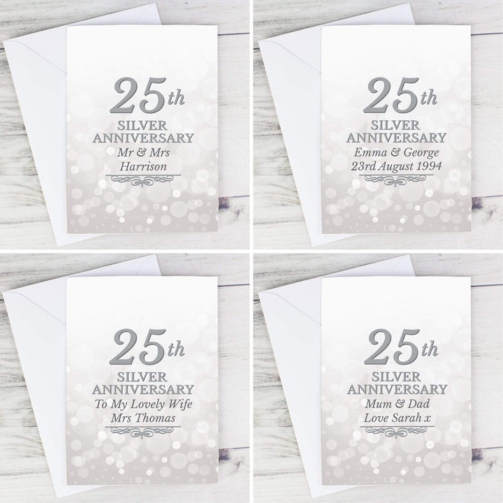 Personalised Memento Greetings Cards Personalised 25th Silver Anniversary Card