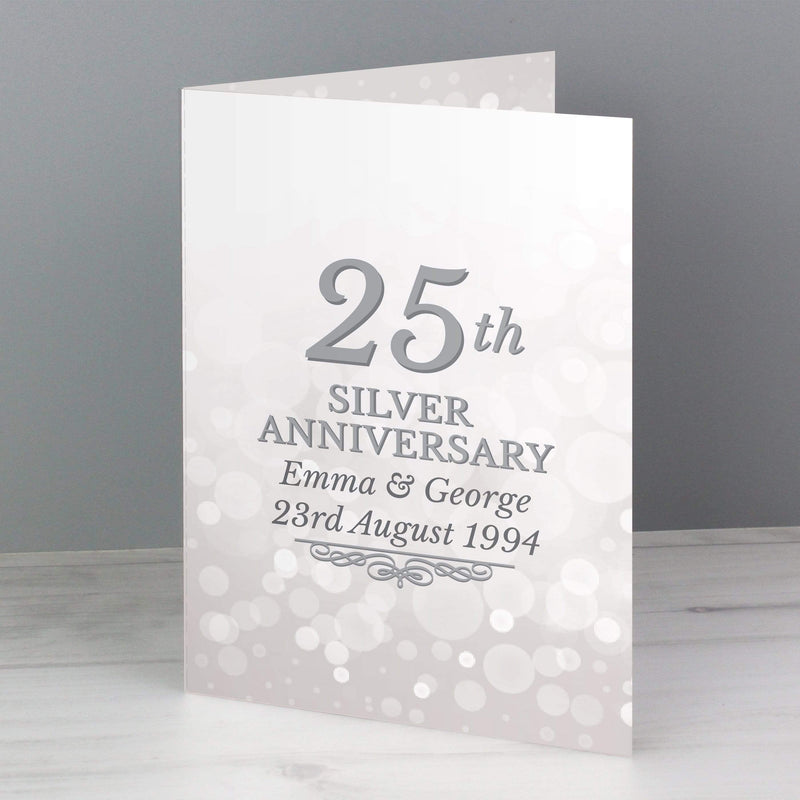Personalised Memento Greetings Cards Personalised 25th Silver Anniversary Card
