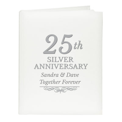 Personalised Memento Photo Frames, Albums and Guestbooks Personalised 25th Silver Anniversary Traditional Album