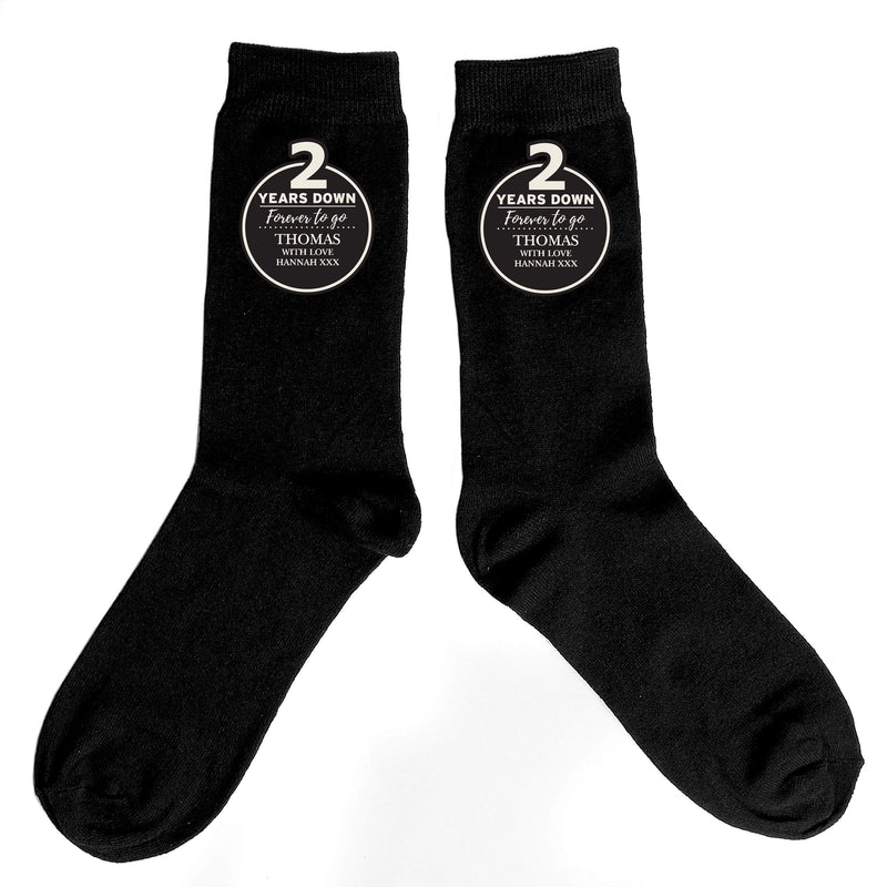 Personalised Memento Clothing Personalised 2nd Anniversary Mens Socks
