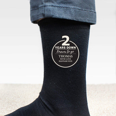 Personalised Memento Clothing Personalised 2nd Anniversary Mens Socks