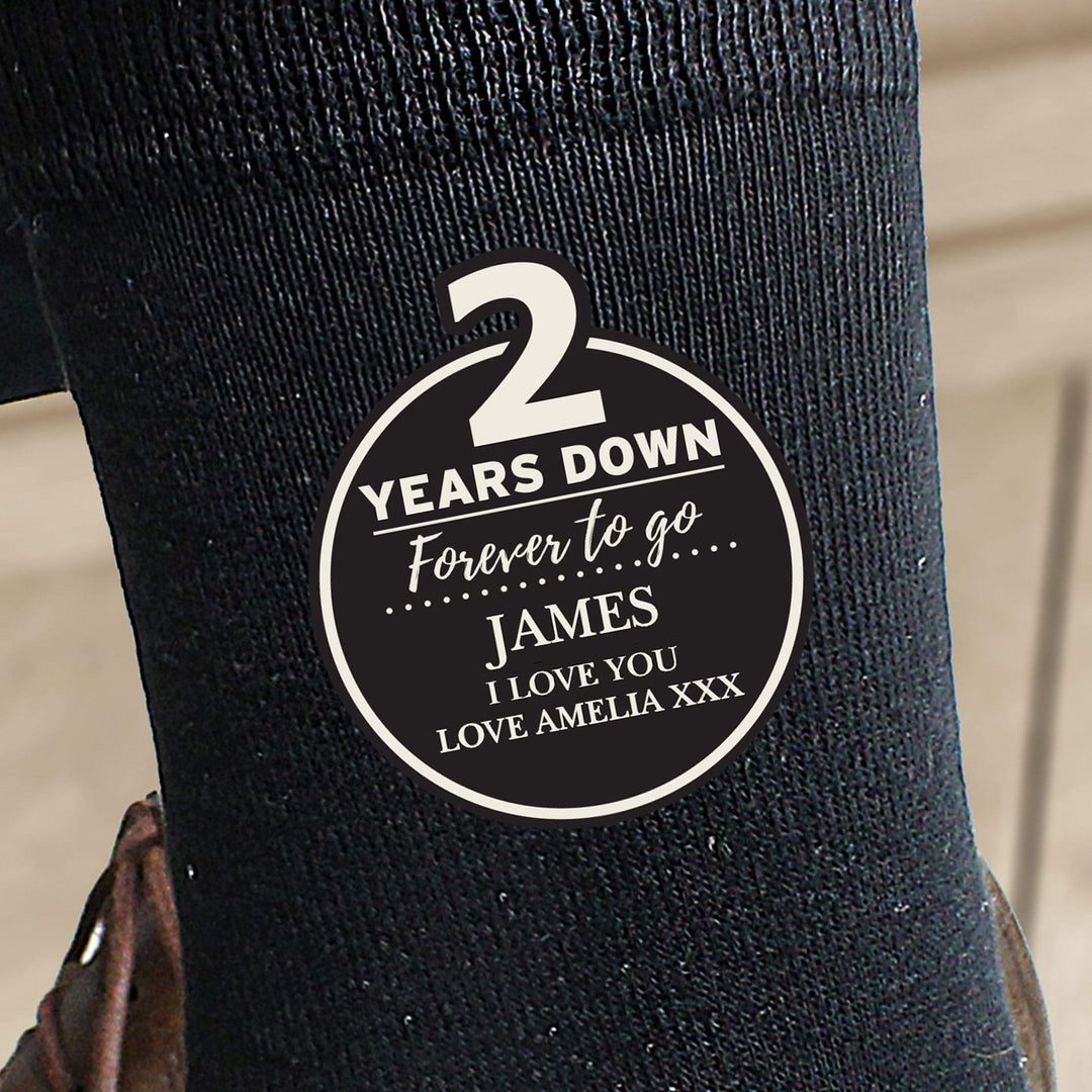 Personalised Memento Clothing Personalised 2nd Anniversary Mens Socks