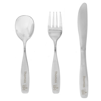 Personalised Memento Mealtime Essentials Personalised 3 Piece ABC Cutlery Set