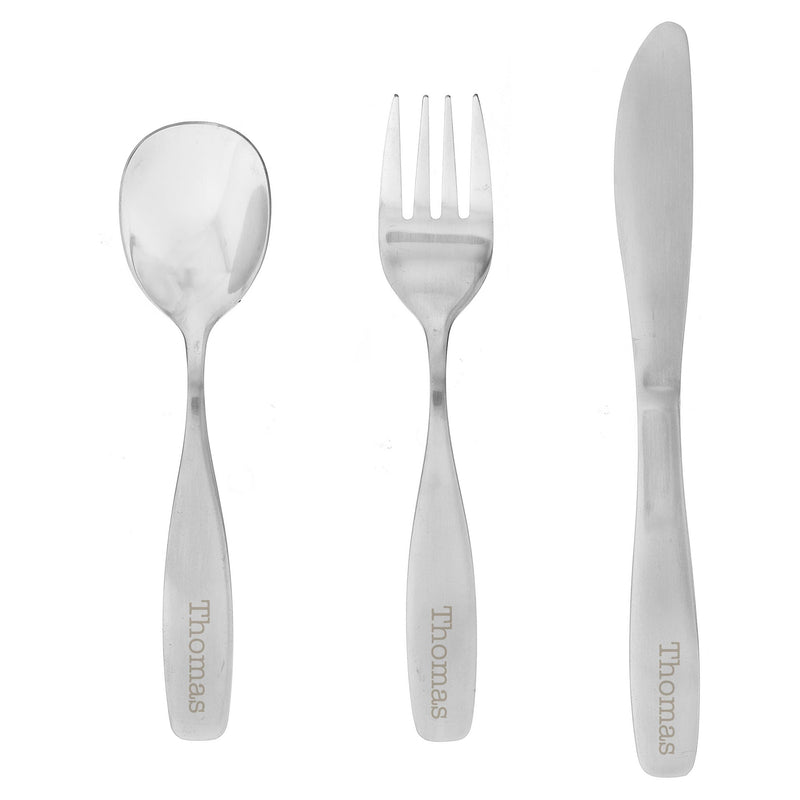 Personalised Memento Mealtime Essentials Personalised 3 Piece Cutlery Set