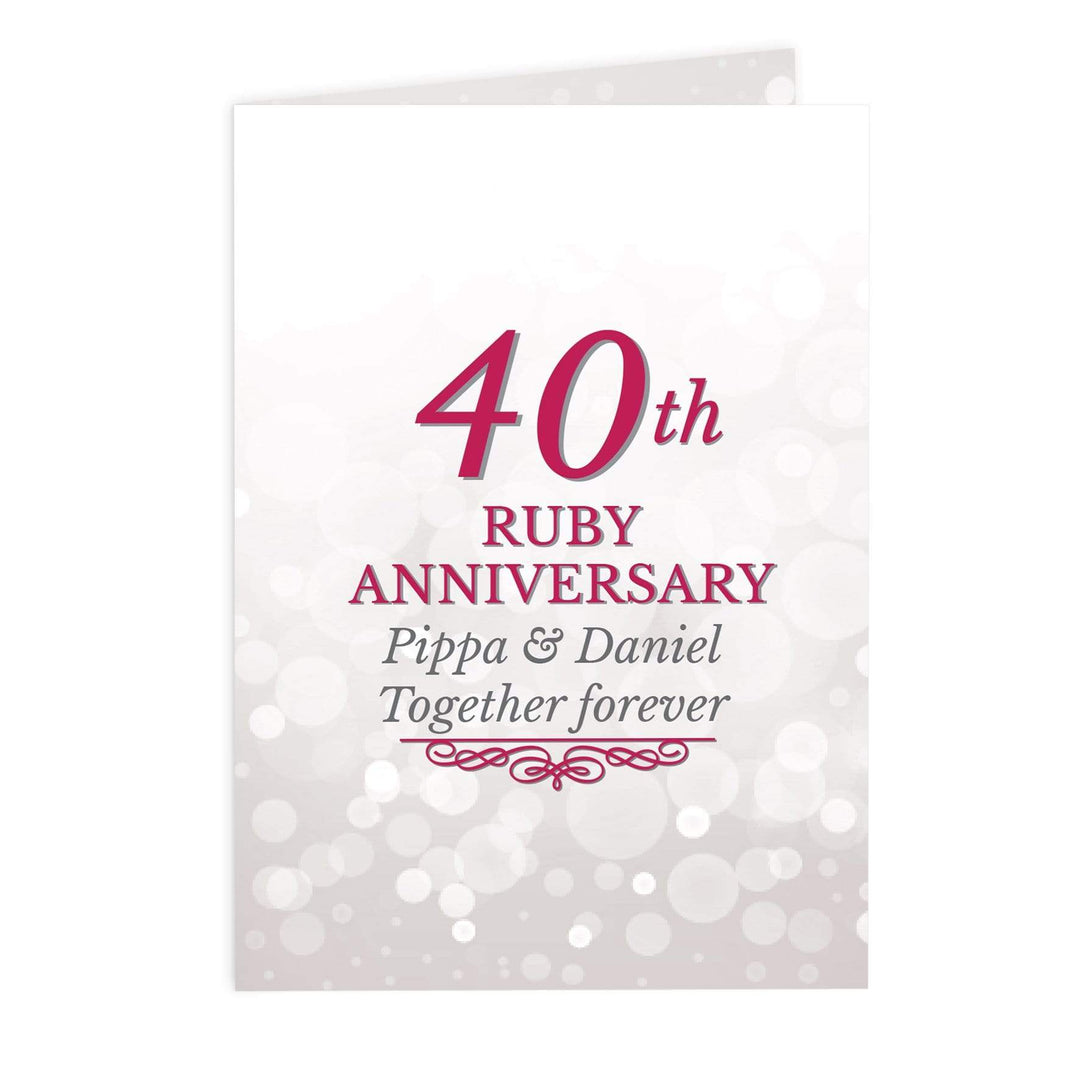 Personalised Memento Greetings Cards Personalised 40th Ruby Anniversary Card