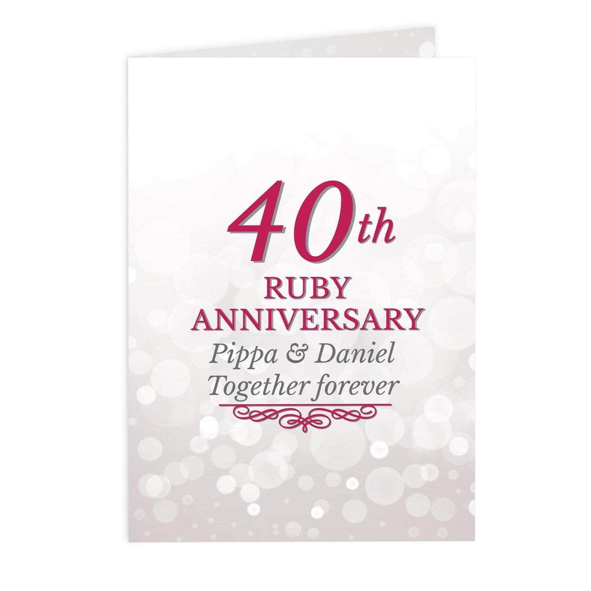 Personalised Memento Greetings Cards Personalised 40th Ruby Anniversary Card