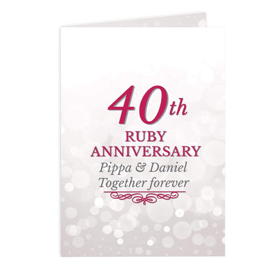 Personalised Memento Greetings Cards Personalised 40th Ruby Anniversary Card