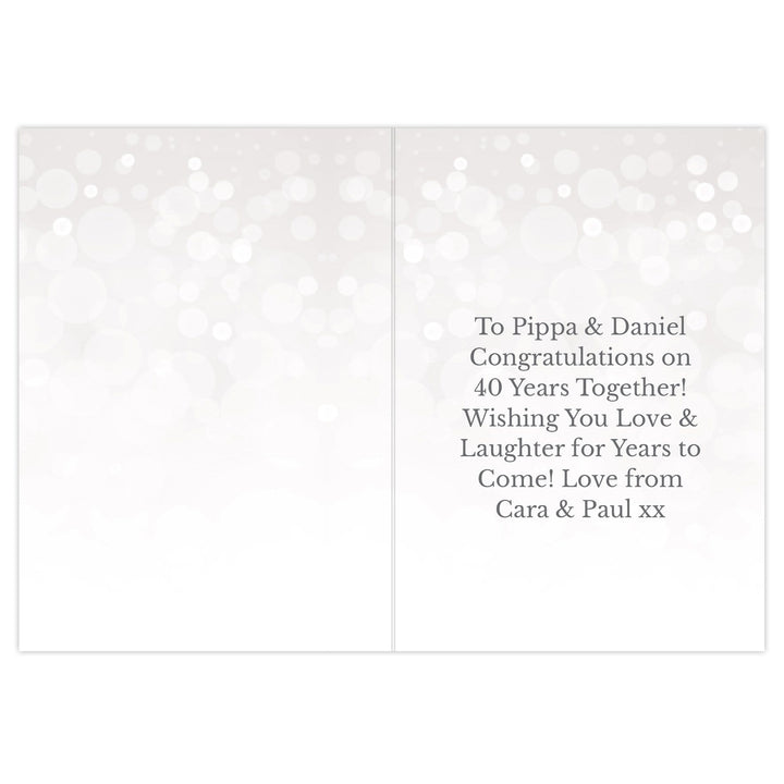 Personalised Memento Greetings Cards Personalised 40th Ruby Anniversary Card