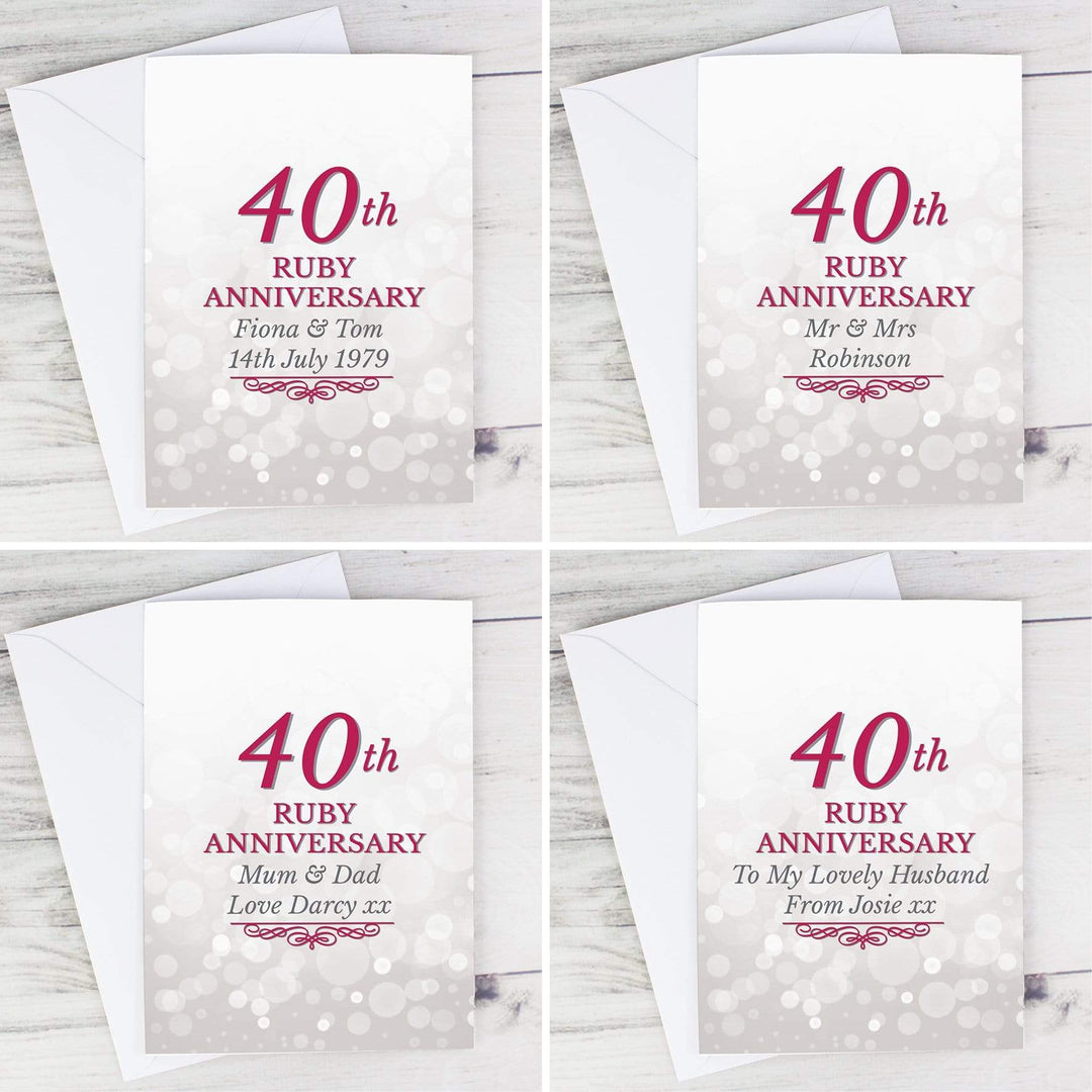 Personalised Memento Greetings Cards Personalised 40th Ruby Anniversary Card