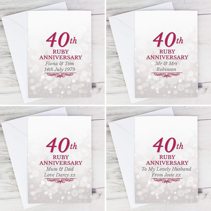 Personalised Memento Greetings Cards Personalised 40th Ruby Anniversary Card