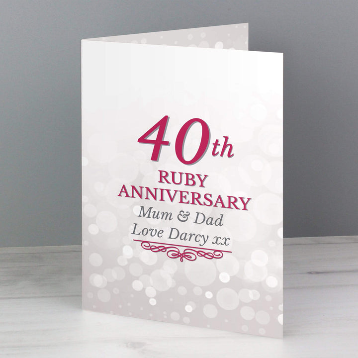 Personalised Memento Greetings Cards Personalised 40th Ruby Anniversary Card