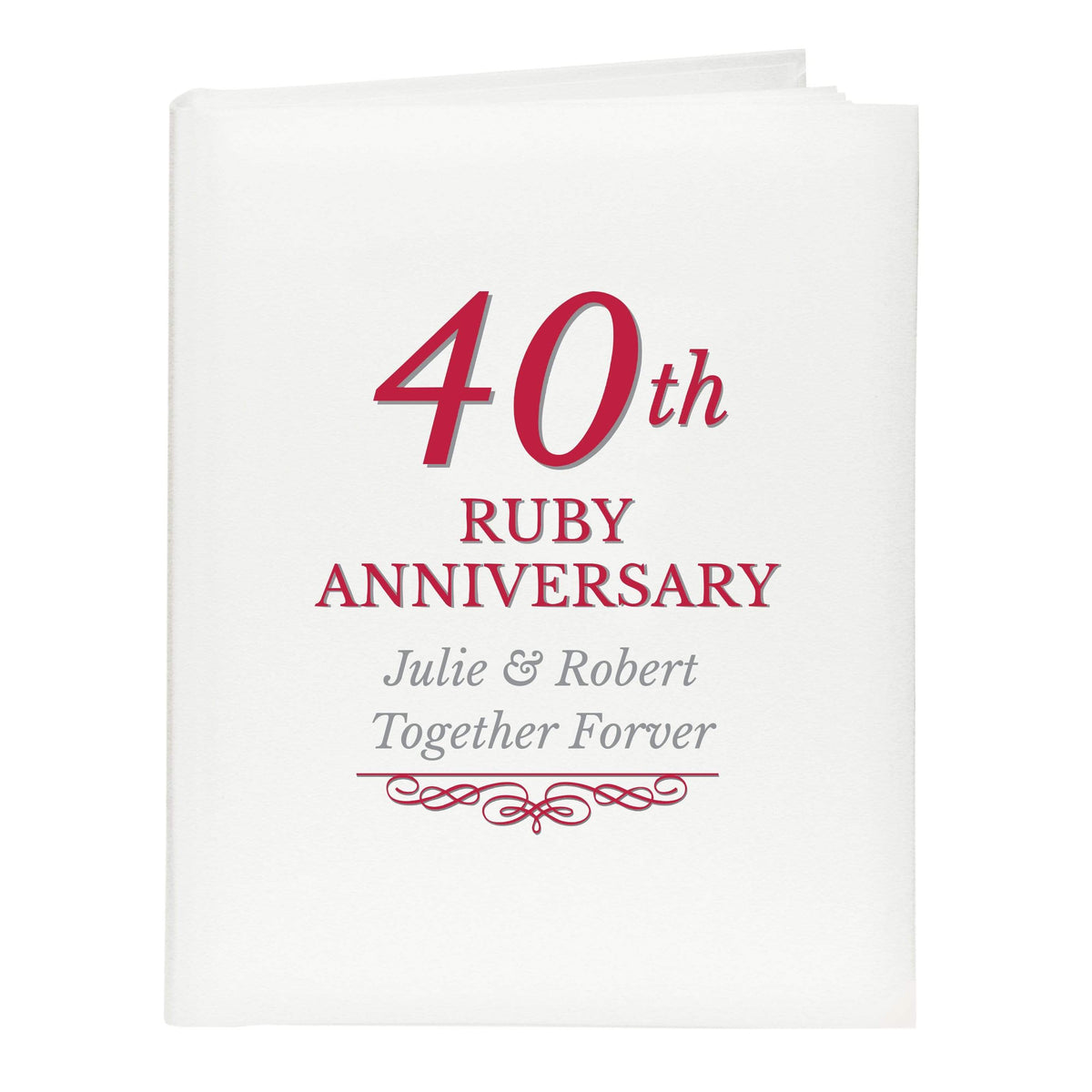 Personalised Memento Photo Frames, Albums and Guestbooks Personalised 40th Ruby Anniversary Traditional Album