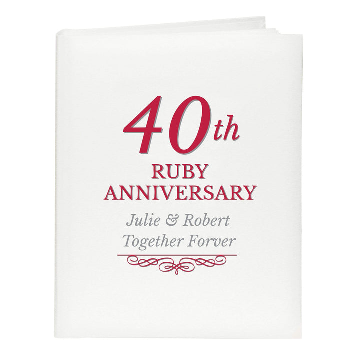 Personalised Memento Photo Frames, Albums and Guestbooks Personalised 40th Ruby Anniversary Traditional Album
