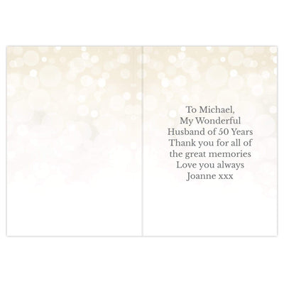 Personalised Memento Greetings Cards Personalised 50th Golden Anniversary Card