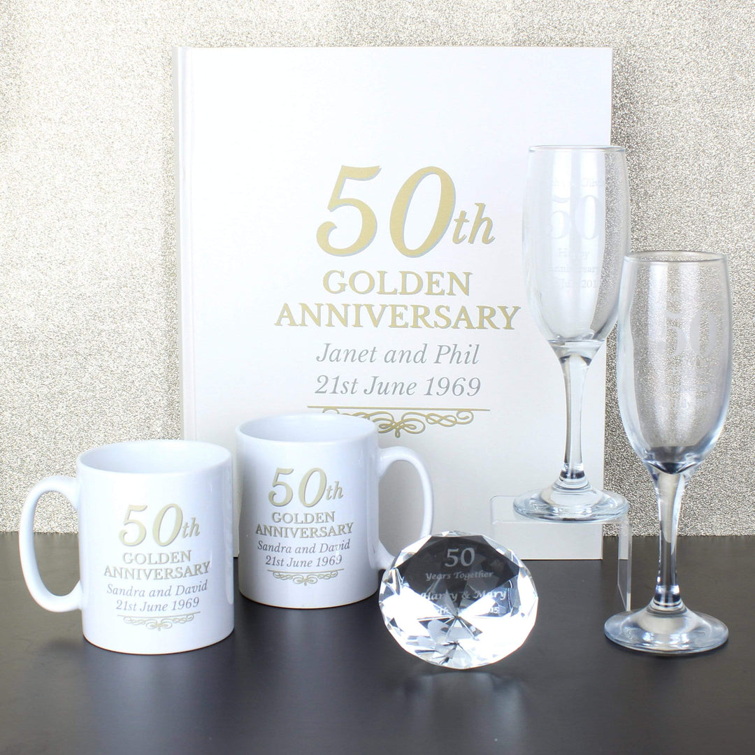 Personalised Memento Mugs Personalised 50th Golden Anniversary Mug Set