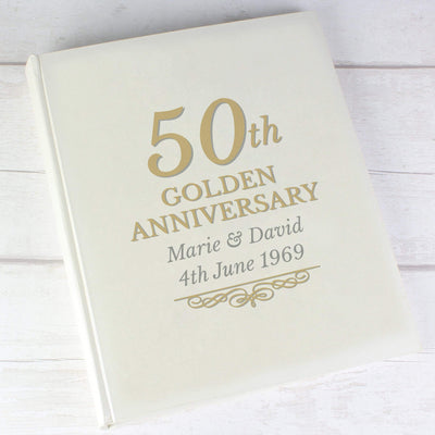 Personalised Memento Photo Frames, Albums and Guestbooks Personalised 50th Golden Anniversary Traditional Album