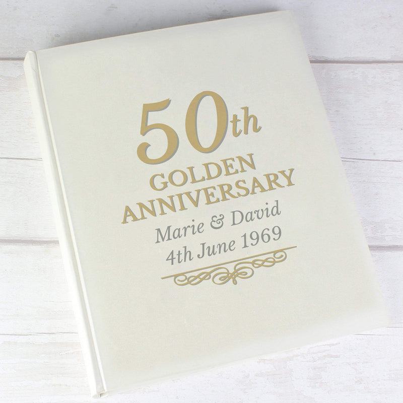 Personalised Memento Photo Frames, Albums and Guestbooks Personalised 50th Golden Anniversary Traditional Album