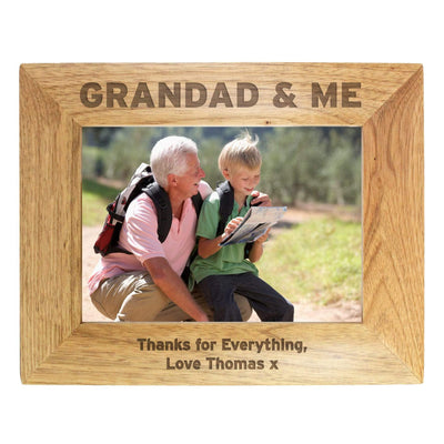Personalised Memento Wooden Personalised 5x7 Grandad & Me Photo Frame