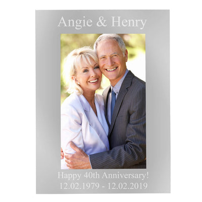 Personalised Memento Photo Frames, Albums and Guestbooks Personalised 6x4 Any Message Silver Photo Frame
