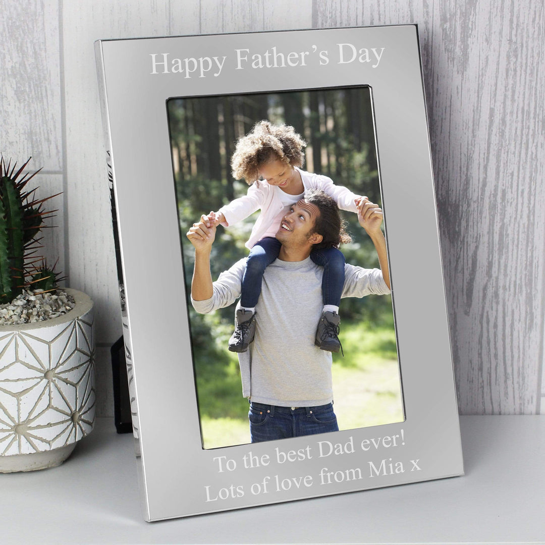 Personalised Memento Photo Frames, Albums and Guestbooks Personalised 6x4 Any Message Silver Photo Frame