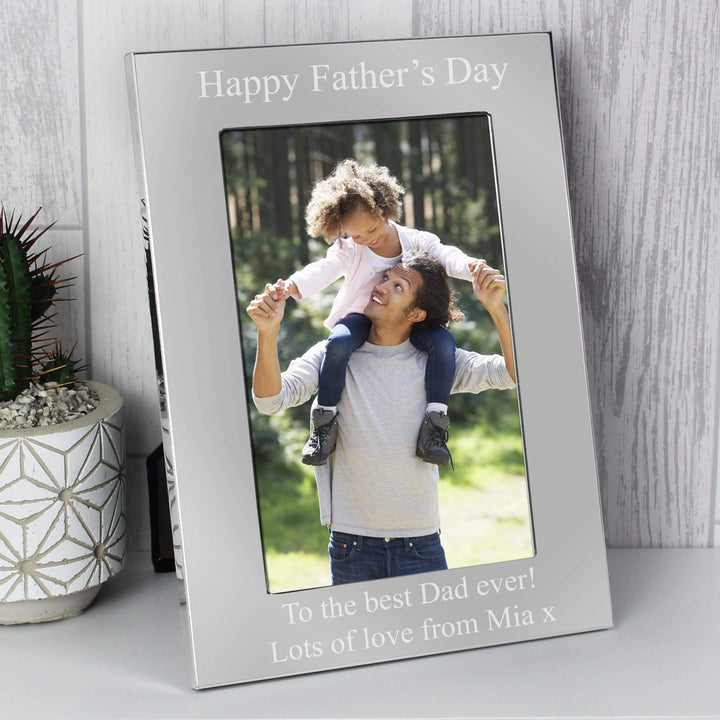Personalised Memento Photo Frames, Albums and Guestbooks Personalised 6x4 Any Message Silver Photo Frame