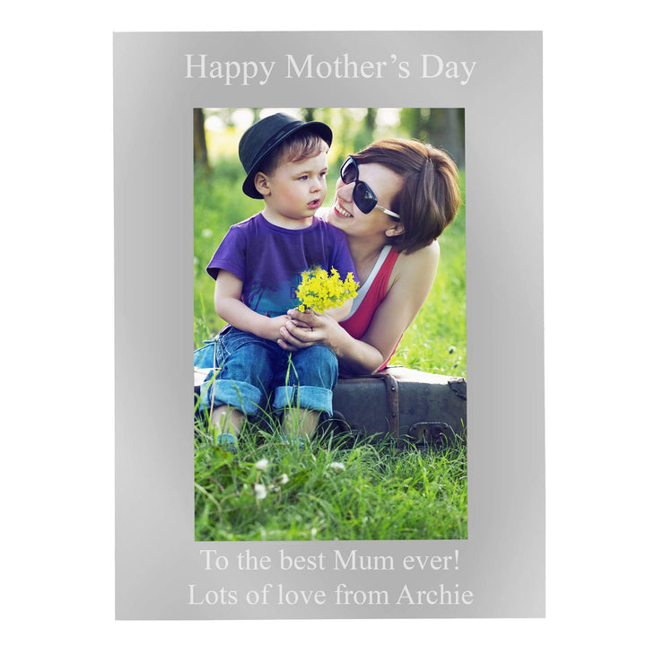 Personalised Memento Photo Frames, Albums and Guestbooks Personalised 6x4 Any Message Silver Photo Frame