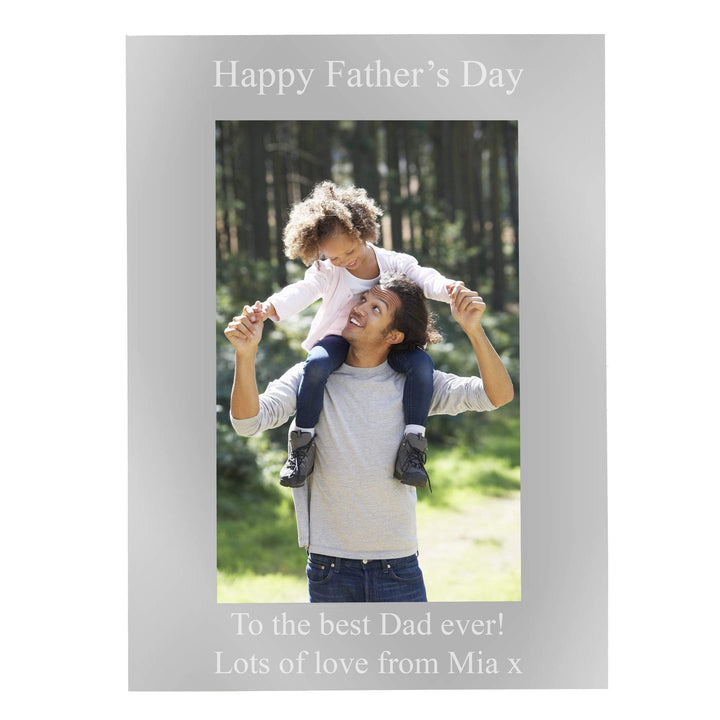 Personalised Memento Photo Frames, Albums and Guestbooks Personalised 6x4 Any Message Silver Photo Frame