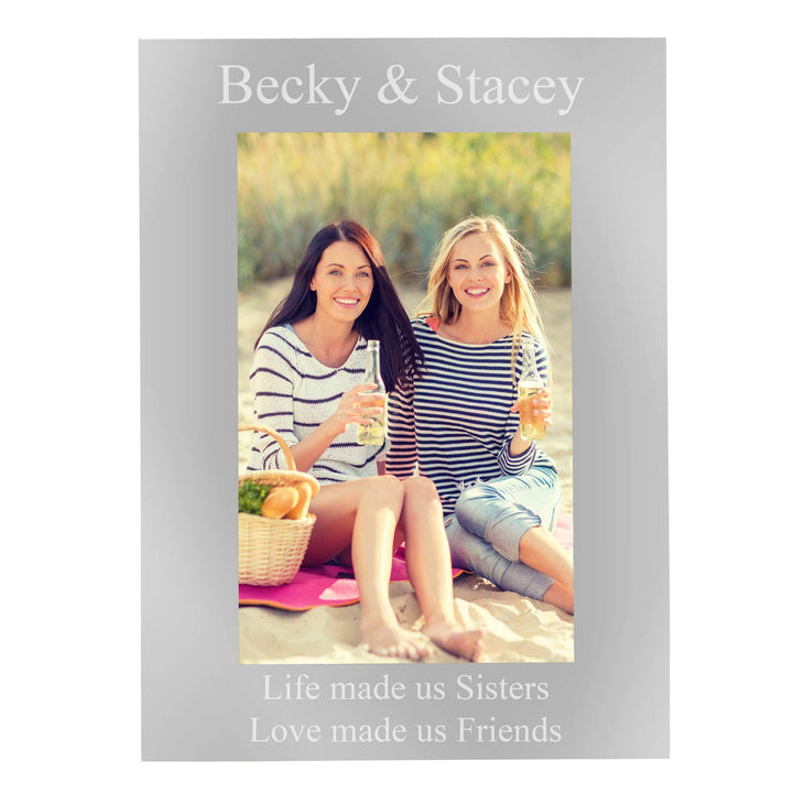 Personalised Memento Photo Frames, Albums and Guestbooks Personalised 6x4 Any Message Silver Photo Frame