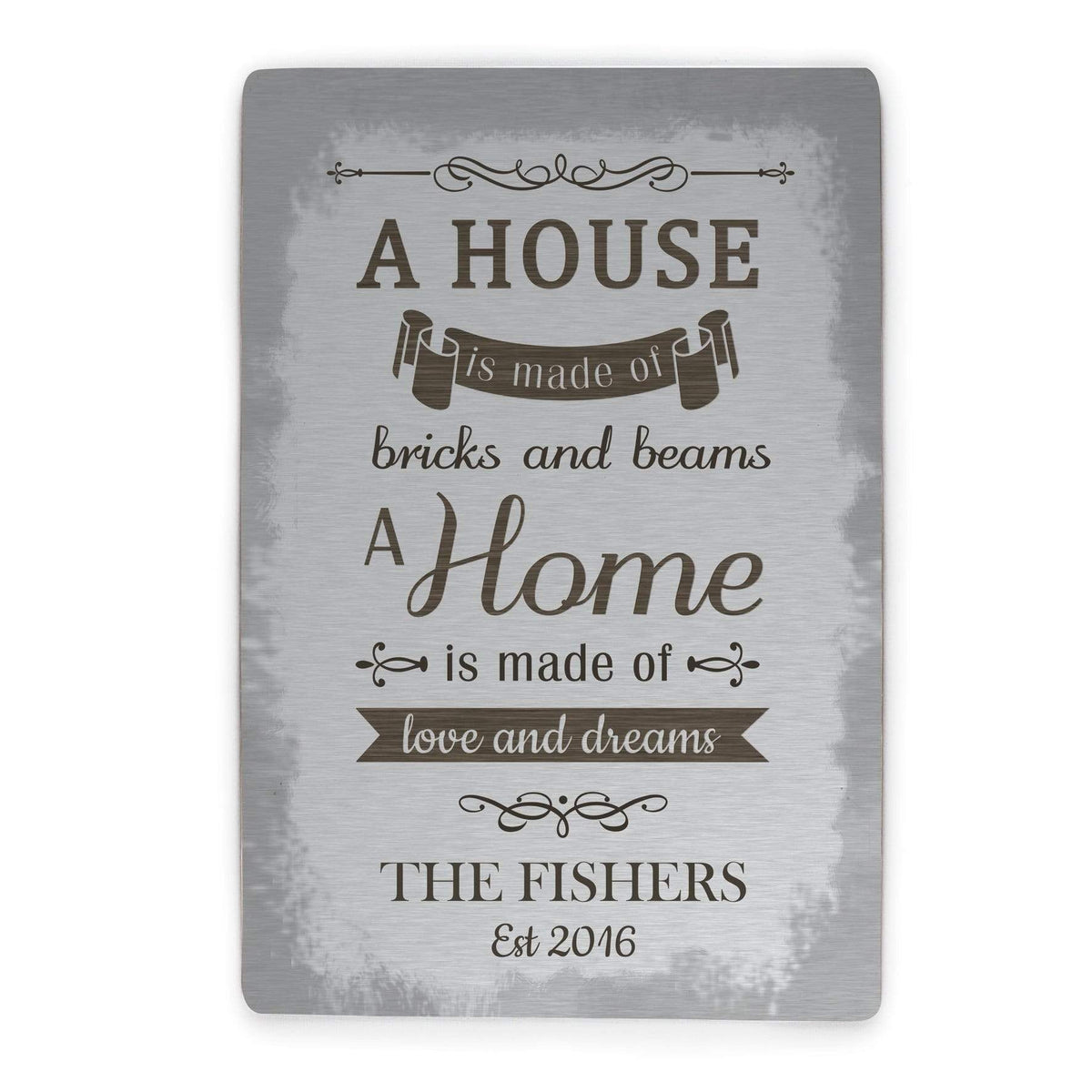 Personalised Memento Hanging Decorations & Signs Personalised 'A House Is Made Of...' Metal Sign