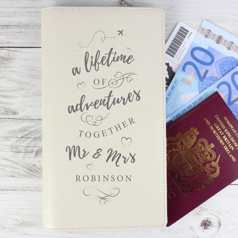 Personalised Memento Leather Personalised A Lifetime Of... Travel Document Holder