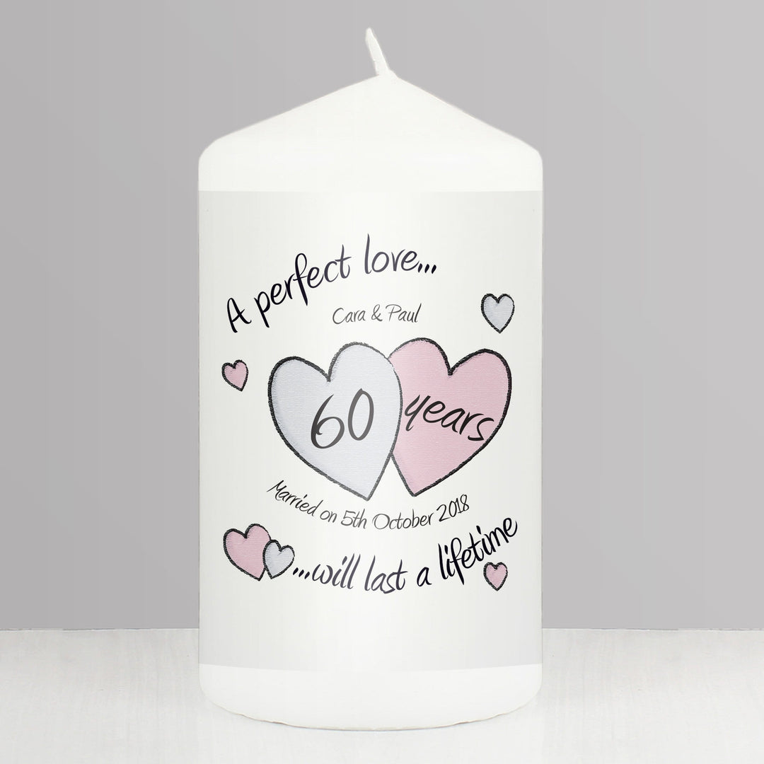 Personalised Memento Candles &amp; Reed Diffusers Personalised A Perfect Love Diamond Anniversary Candle