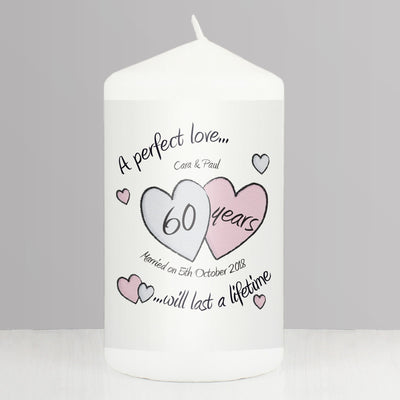 Personalised Memento Candles & Reed Diffusers Personalised A Perfect Love Diamond Anniversary Candle