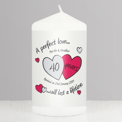 Personalised Memento Candles & Reed Diffusers Personalised A Perfect Love Ruby Anniversary Candle