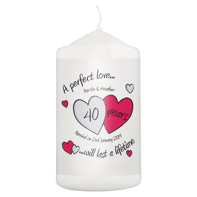 Personalised Memento Candles & Reed Diffusers Personalised A Perfect Love Ruby Anniversary Candle