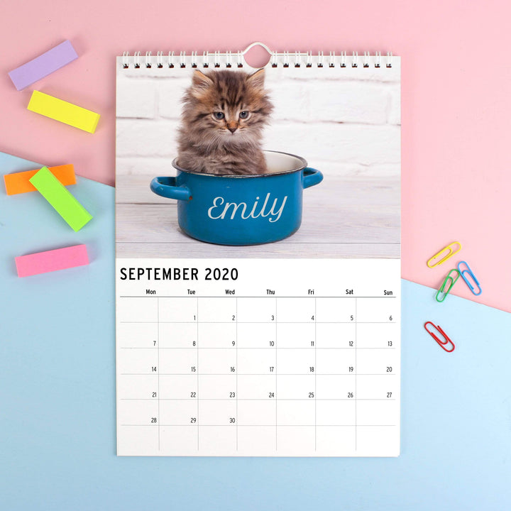 Personalised Memento Stationery &amp; Pens Personalised A4 Cats &amp; Kittens Calendar