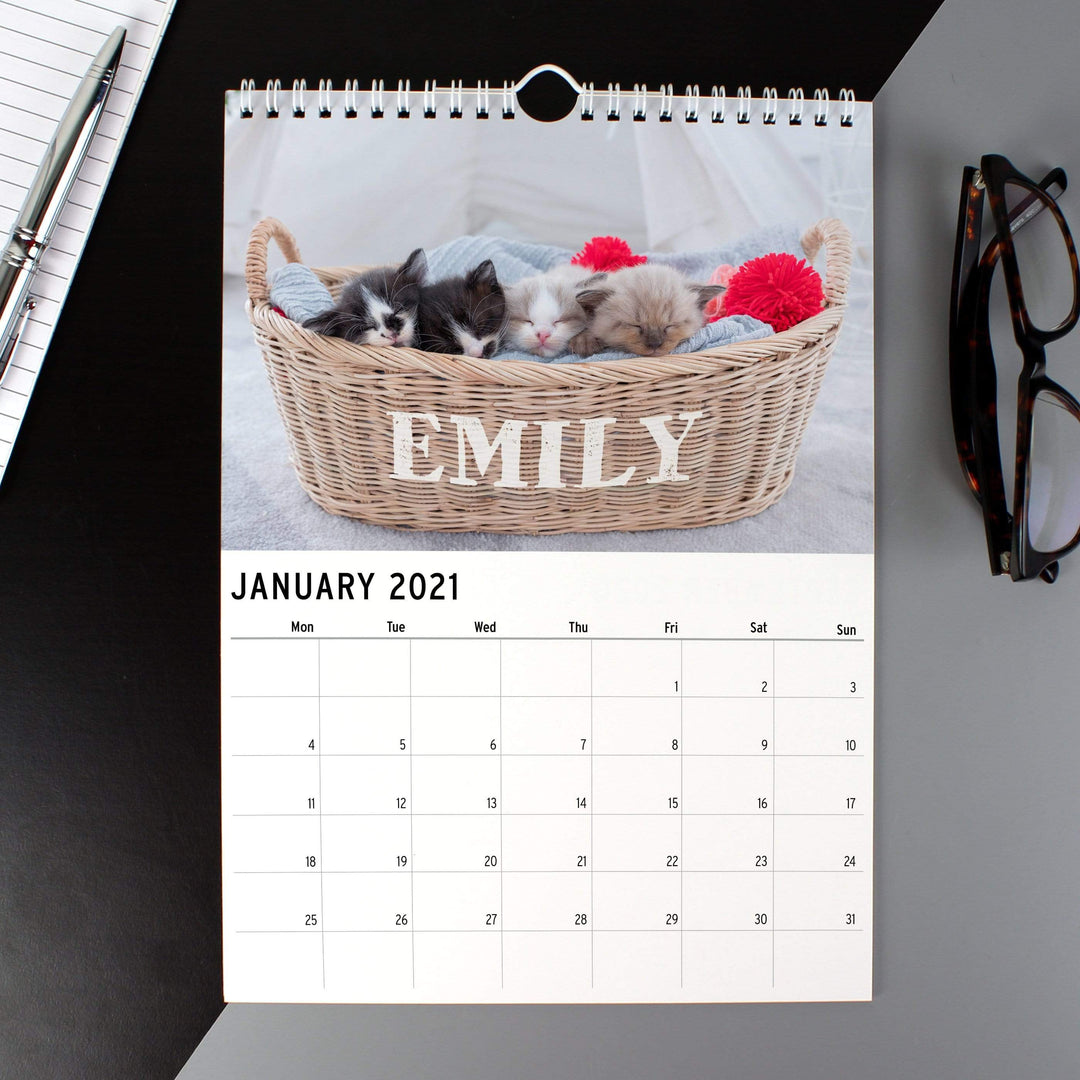Personalised Memento Stationery &amp; Pens Personalised A4 Cats &amp; Kittens Calendar