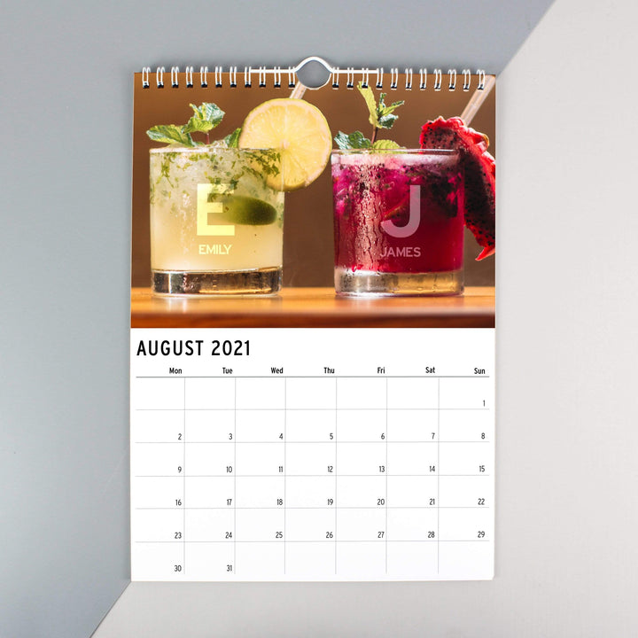 Personalised Memento Stationery &amp; Pens Personalised A4 Couple You And Me Calendar