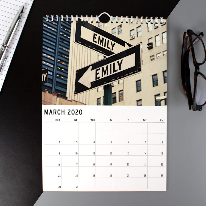 Personalised Memento Stationery &amp; Pens Personalised A4 New York Calendar