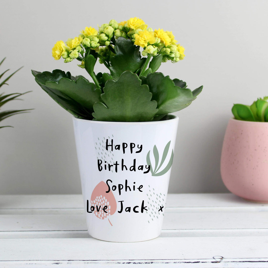 Personalised Memento Personalised Abstract Pattern Plant Pot