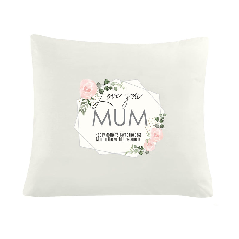 Personalised Memento Textiles Personalised Abstract Rose Cream Cushion Cover