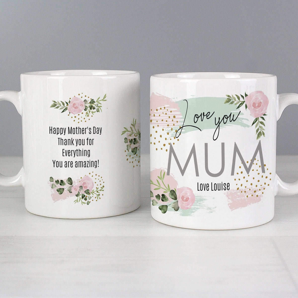 Personalised Memento Mugs Personalised Abstract Rose Mug